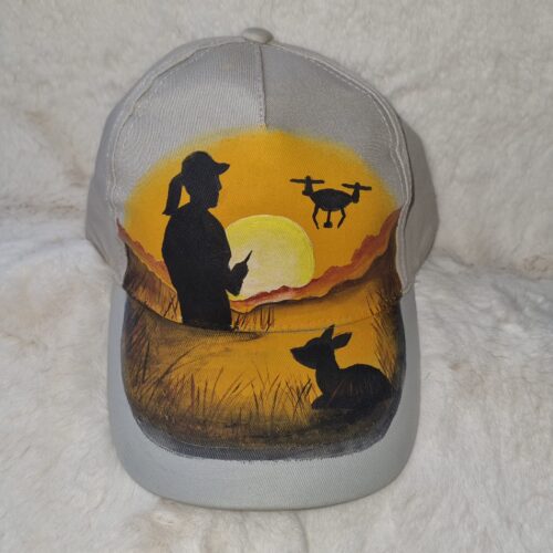 KC Unikat Cap M-001 Drohneneinsatz im Sonnenuntergang mit Kitz