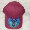 KC Unikat Cap M-016 Hirschsilhouette im blauen Oval auf roter Cap