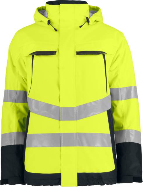 KC Signature Sicherheitsjacke – hi vis yellow-black – Frontansicht