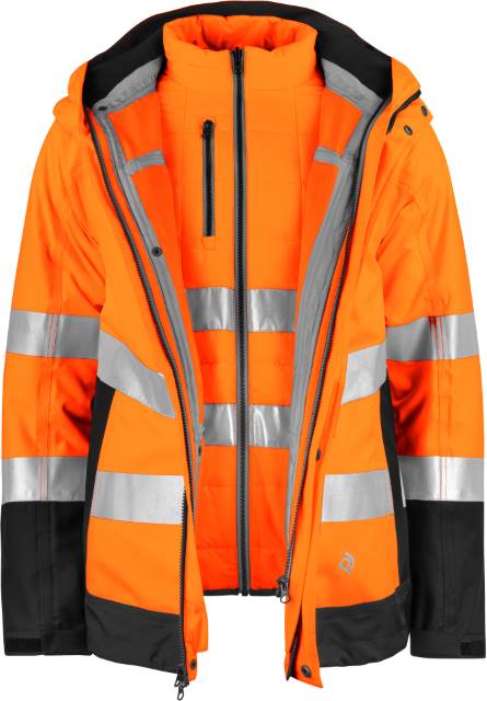 KC Prime 3-in-1 Sicherheitsjacke – hi vis orange-black – Frontansicht