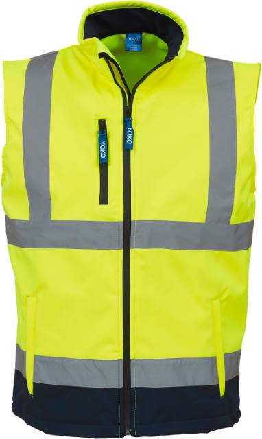 KC Core Warnweste hi vis yellow-navy – Sicherheitsweste mit Reflexstreifen und Kontrastdesign