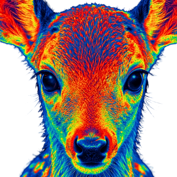 Detail Rehkitz Motiv Wärmebild