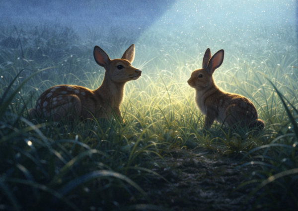 Detail Rehkitz Drohne Abendstimmung Motiv