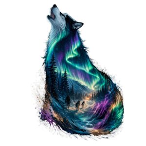 KC Motiv Hunde Husky Polarlichter