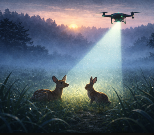 KC Motiv – Rehkitz – Drohne - Abendstimmung Druck klein