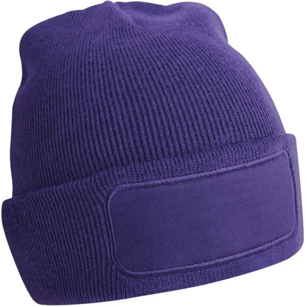 KC Signature Patch Beanie - rechteckig purple